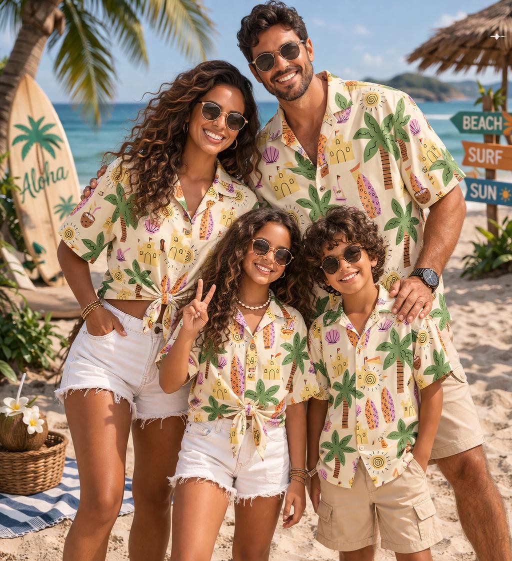 Parent Of Plant - Hawaiiaans kindershirt met plantenbloem en kokospalm